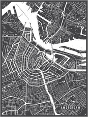 Vinilo para la pared  Amsterdam Netherlands Map - Main Street Maps