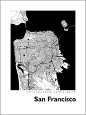 Vinilo para la pared  Mapa de la ciudad de San Francisco - 44spaces