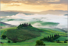 Póster Niebla de la mañana en Toscana