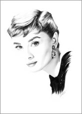 Póster Retrato de Audrey Hepburn