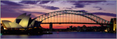 Lienzo  Puesta de sol sobre el puerto de Sydney, Australia