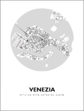 Póster Mapa de la ciudad de Venecia