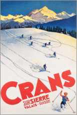 Póster  Montaña de Crans (Francés) - Vintage Travel Collection