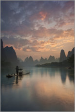 Cuadro de madera  Amanecer en el río Li - Yan Zhang