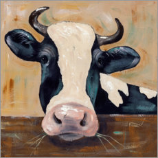 Cuadro de madera  Retrato de una vaca - Jade Reynolds