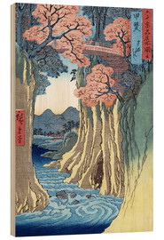 Cuadro de madera  El puente de los monos en la provincia de Kai - Utagawa Hiroshige