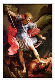 Póster  El Arcángel Miguel derrota a Satanás - Guido Reni