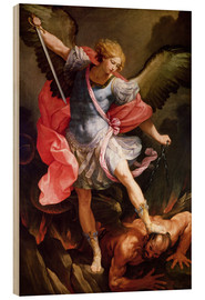 Cuadro de madera  El Arcángel Miguel derrota a Satanás - Guido Reni