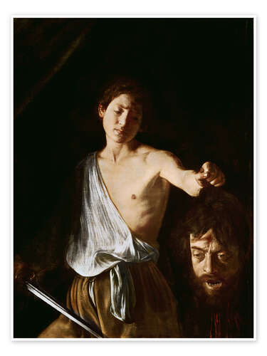 Póster David con la cabeza de Goliath