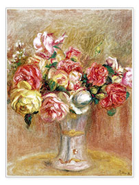 Póster Roses in a Sèvres vase