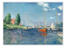 Póster  Barca roja, Argenteuil - Claude Monet