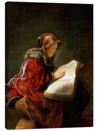 Lienzo  Prophetess Anna or mother - Rembrandt van Rijn