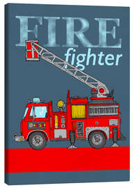 Lienzo  Fire fighter, camión de bomberos - Fluffy Feelings