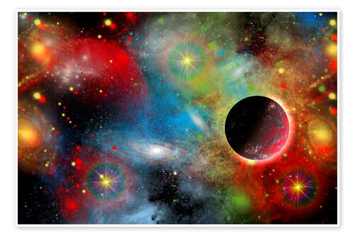 Póster colorful universe
