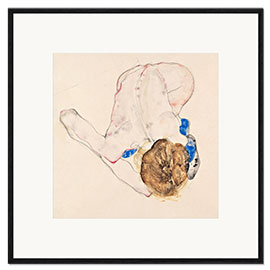 Impresión de arte enmarcada  Desnudo con medias azules - Egon Schiele