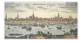 Póster  Rostock, 1640 - Matthäus Merian