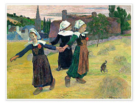 Póster  Breton Girls Dancing Pont-Aven - Paul Gauguin