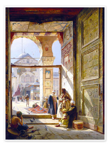 Póster El portón de la mezquita de los Omeyas, Damasco