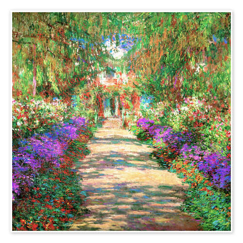 Póster Camino en el jardín de Monet