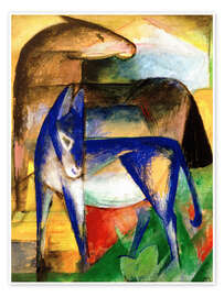 Póster  Dos burros azules - Franz Marc