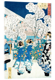 Cuadro de metacrilato  Flores del cerezo en Asakura - Utagawa Hiroshige