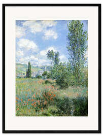 Impresión de arte enmarcada  Camino a través de amapolas - Claude Monet