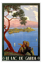 Póster  El lago de Garda, Italia - Vintage Travel Collection