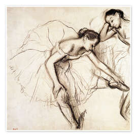Póster  Dos bailarinas descansando - Edgar Degas