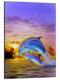 Cuadro de aluminio  Sunset dolphins - Robin Koni