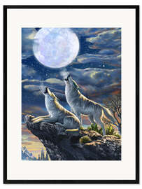 Impresión de arte enmarcada  Midnight Wolves - Adrian Chesterman