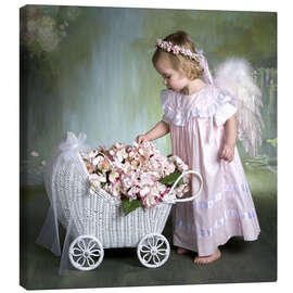Lienzo  Angel with flower basket - Eva Freyss