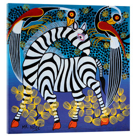 Cuadro de metacrilato  Zebra with herons - Noel