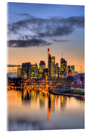 Cuadro de metacrilato  El horizonte de Frankfurt se refleja en el Main - HADYPHOTO