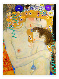 Póster  Madre con hijo (detalles) - Gustav Klimt