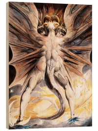 Cuadro de madera  El gran dragón rojo y la mujer, vestidos por el sol - William Blake