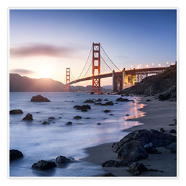 Póster  San Francisco Golden Gate Bridge - Jan Christopher Becke