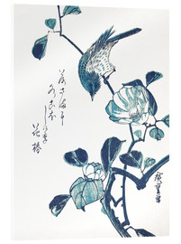 Cuadro de metacrilato  Camelia y pájaro - Utagawa Hiroshige