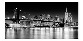 Póster  Skyline de Nueva York con el puente de Brooklyn - Sascha Kilmer