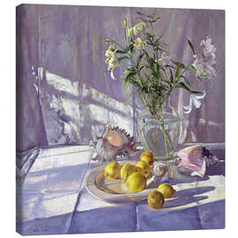 Lienzo  Still Life Flowers and Lemons - Timothy Easton
