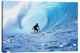 Lienzo  Surfista en el tubo de la ola - Vince Cavataio
