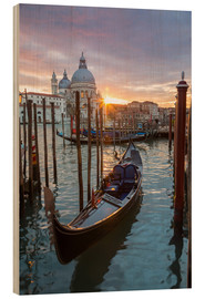 Cuadro de madera  Gondola y Basílica, Venecia - Matteo Colombo