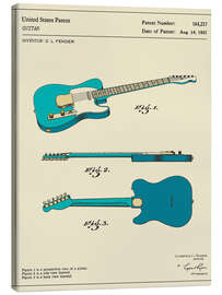 Lienzo  Patente de la guitarra (1951, inglés) - Jazzberry Blue