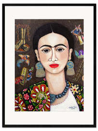 Impresión de arte enmarcada  Frida Kahlo in thought - Madalena Lobao-Tello