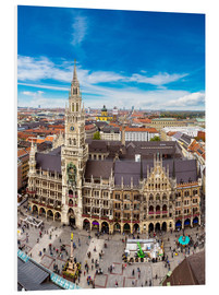 Cuadro de PVC  Aerial view on the Marienplatz in Munich