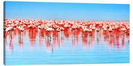 Lienzo  Flamingo in the lake Nakuru