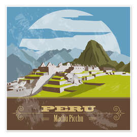 Póster  Perú, Machu Picchu (inglés)