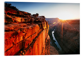 Cuadro de metacrilato  Beautiful sunrise on Grand Canyon and river Colorado, USA - Matteo Colombo