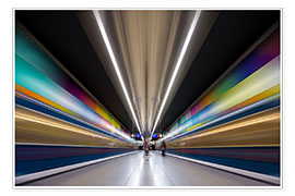 Póster  Color explosion subway Munich - MUXPIX