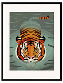 Impresión de arte enmarcada  Tigre nadando - Dieter Braun