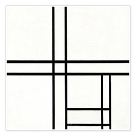 Póster  Composición en blanco y negro - Piet Mondriaan